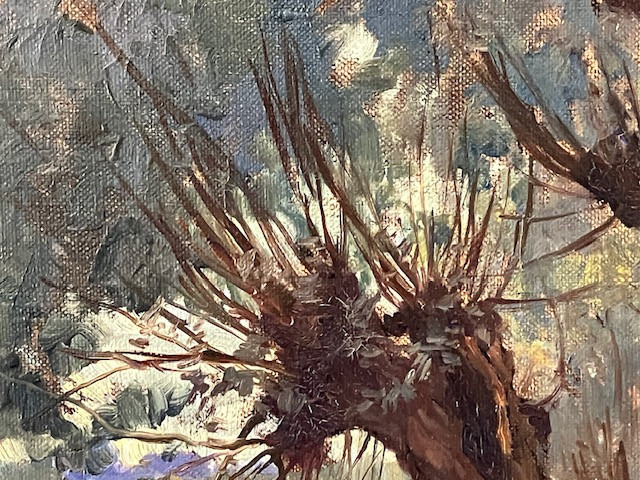 SCHILDERIJ OLIEVERF OP DOEK van G. ALTMANN,  LANDSCHAP NIEUWKOOP
