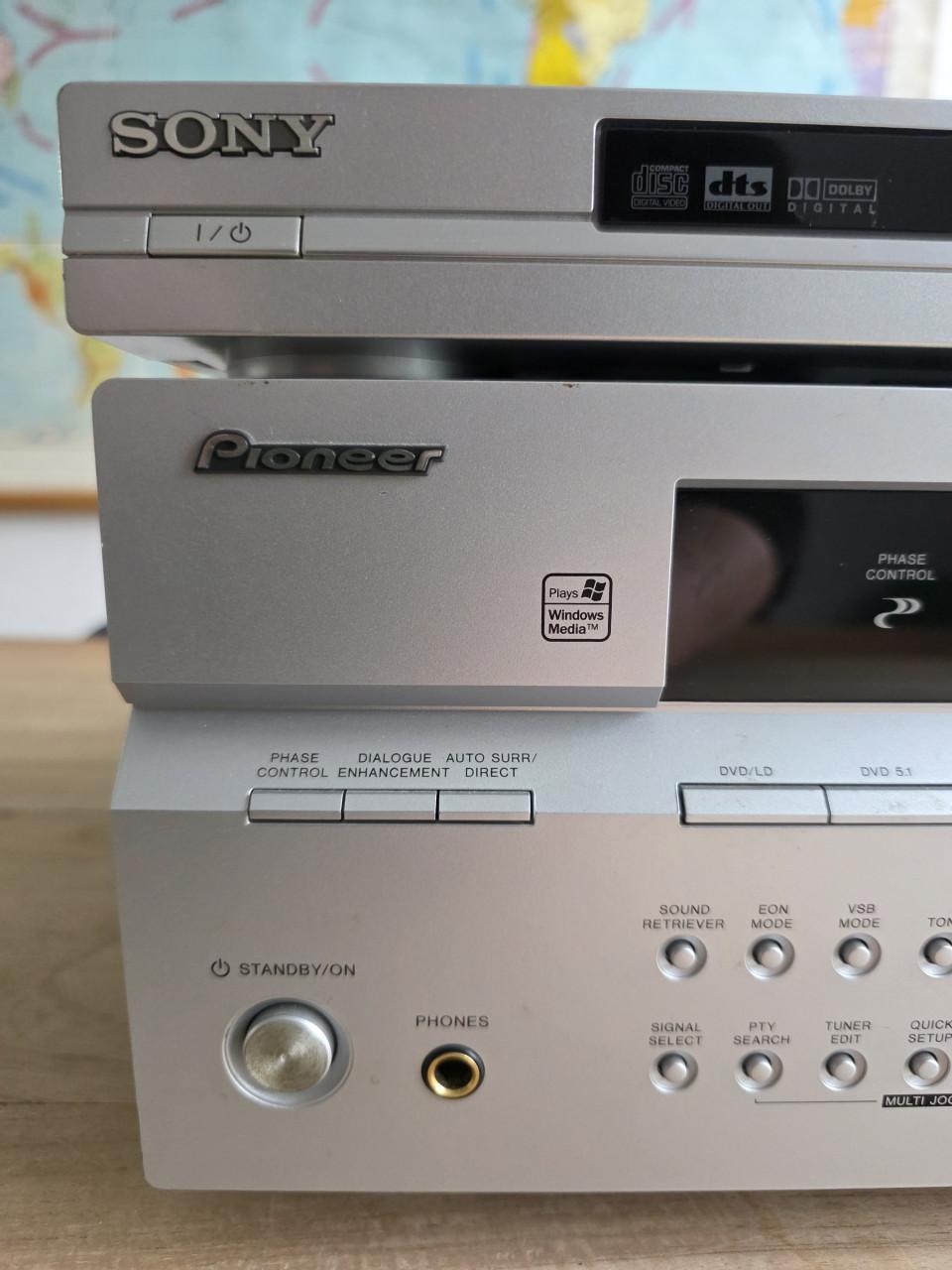 Pioneer versterker plus Sony dvd/cd speler