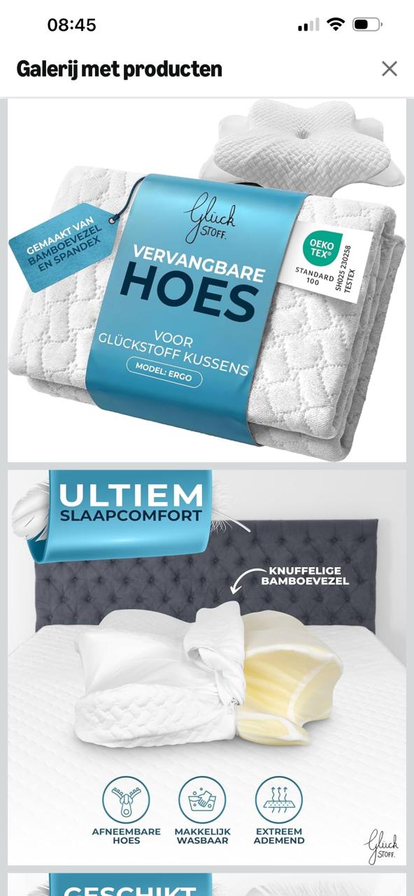 Glückstoff ergonomisch memory foam kussen
