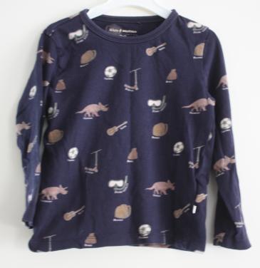 Blauw truitje met print maat 98