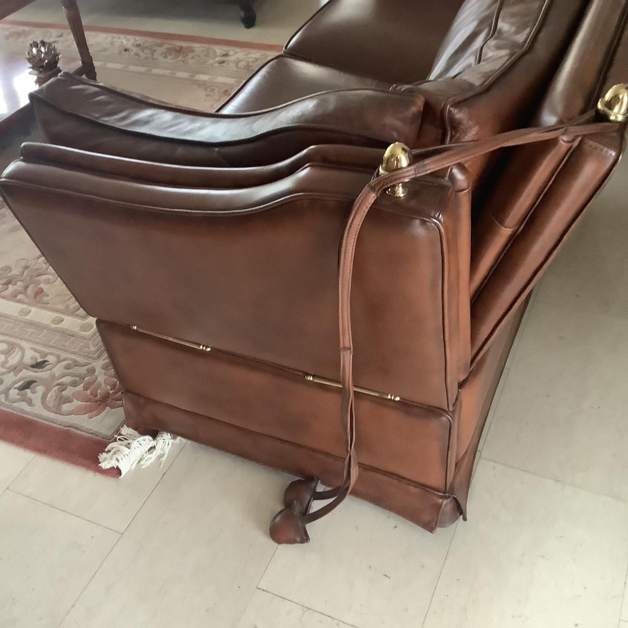 Leren Kasteelbank zo goed als nieuw