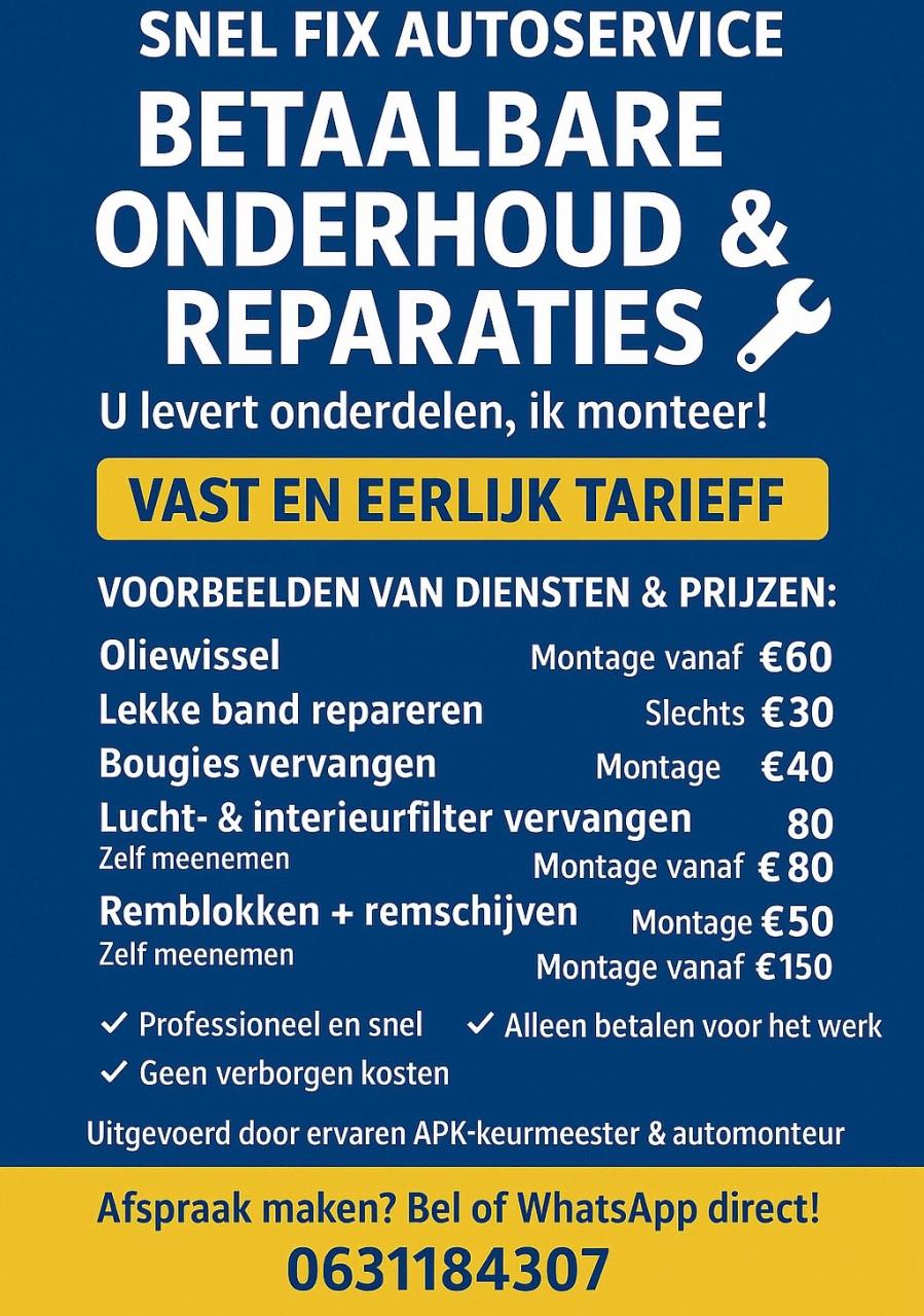 Auto onderhoud en reparaties+Apk