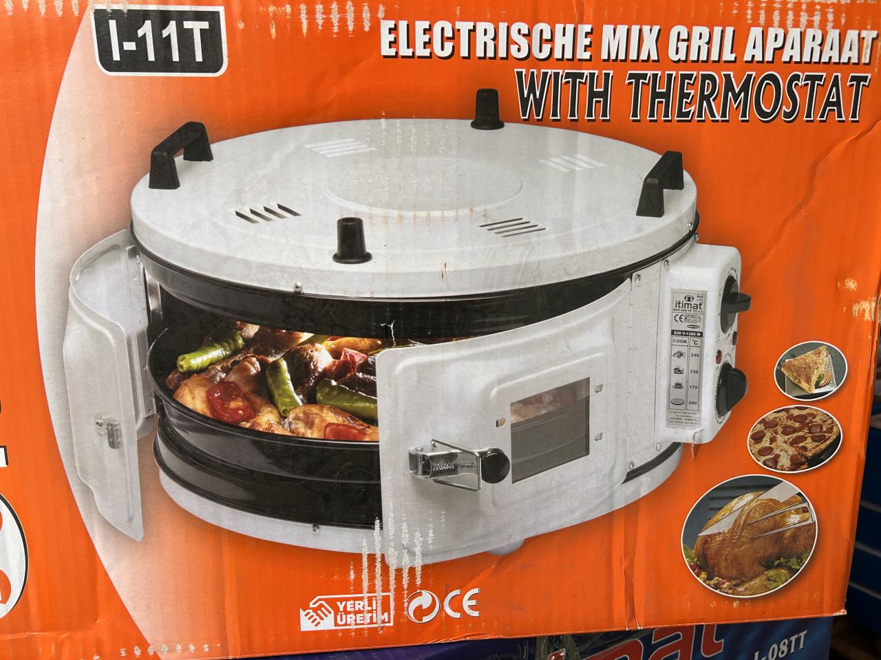 Itimat Ronde elektrische oven - vrijstaand - thermostaat - ROOD