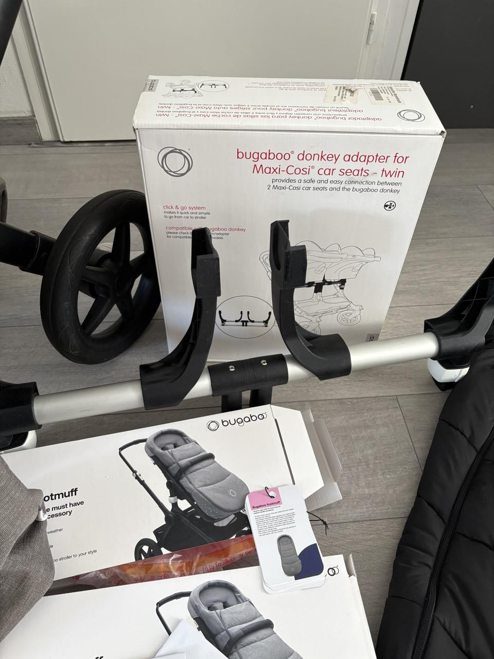 Bugaboo donkey twin black taupe