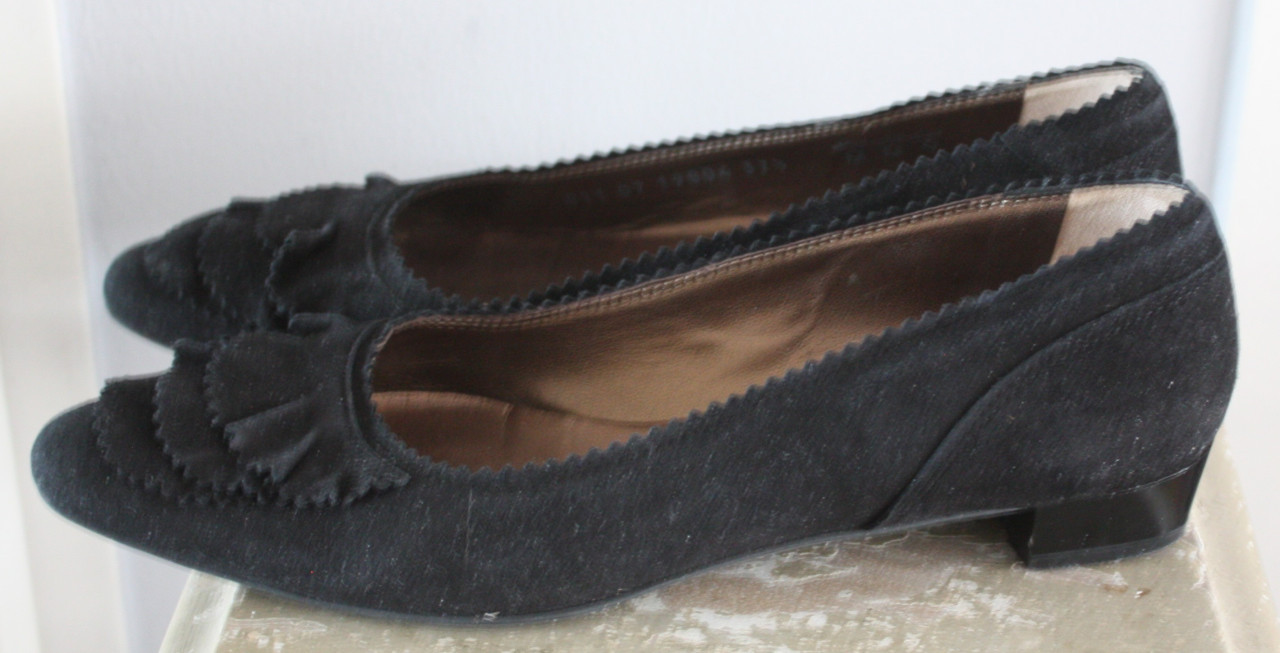 Zwarte suede pumps maat 37.5