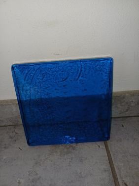 Turquoise massief glazen plaatje