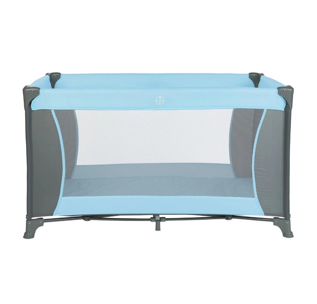 Campingbedje, logeerbed, lupilu, campingbed, reiswieg, mintgroen grijs,