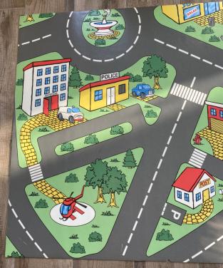 Verkeersspeelkleed 90 x 200 cm Lekker dik vinyl, anti allergisch