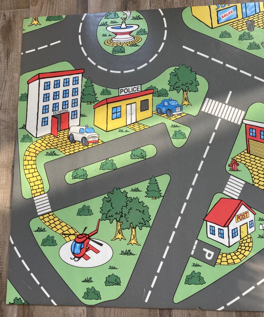 Verkeersspeelkleed 90 x 200 cm Lekker dik vinyl, anti allergisch