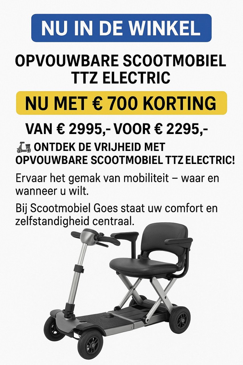 Nu in de winkel Opvouwbare Scootmobiel TTZ Electric!