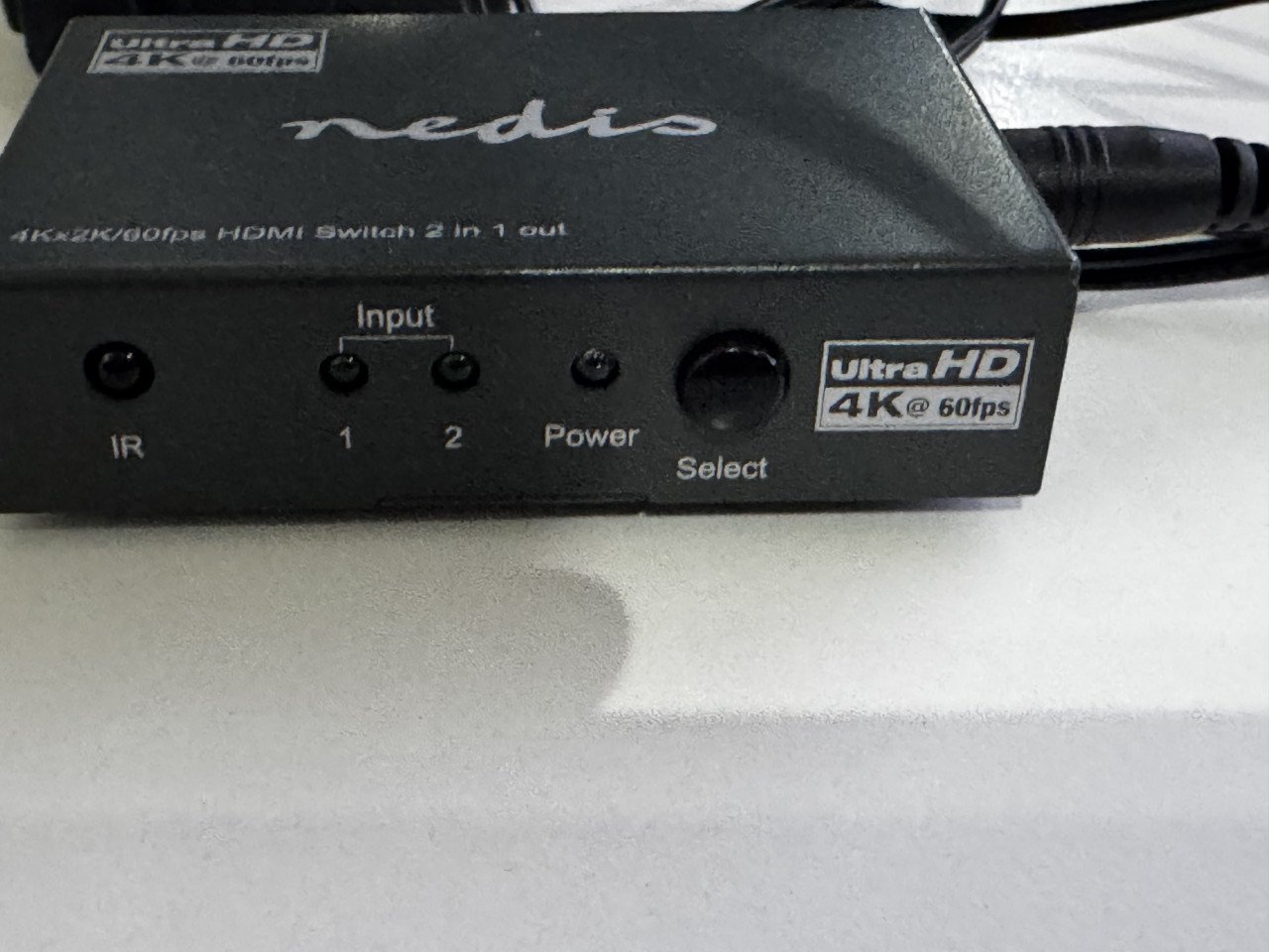 Nedis HDMI switch 4K voor gebruik van 2 laptops/pc's  op 1 beeldscherm
