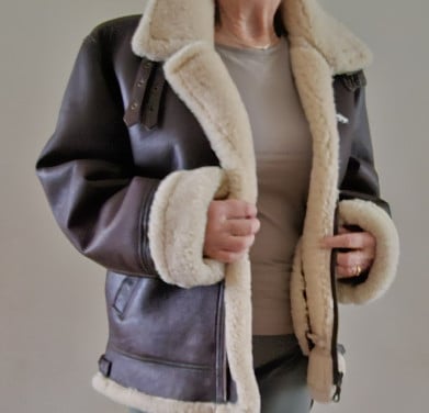 Origineel schapenleer "pilotjack", XL, spiksplinter nieuw