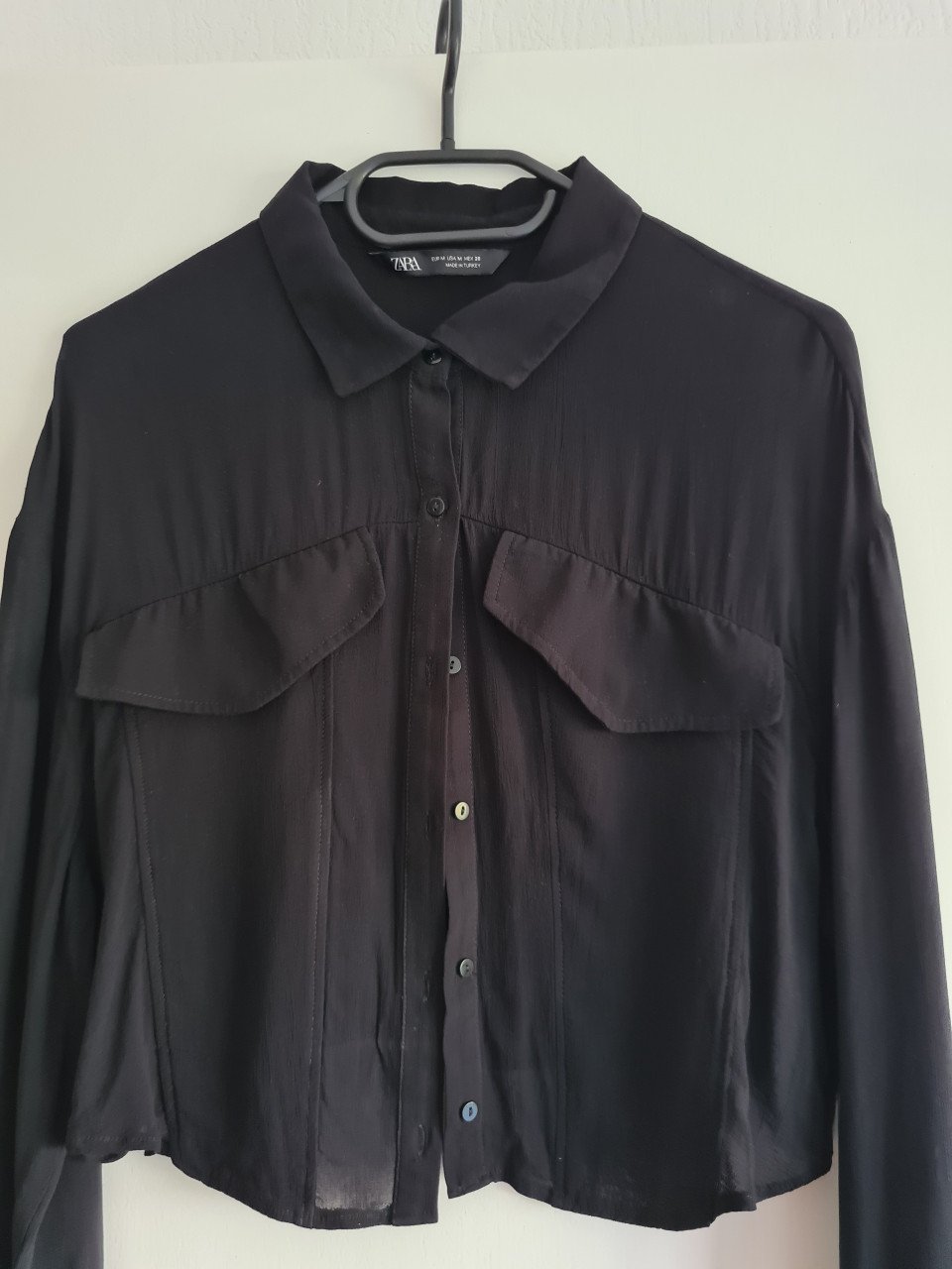 Nieuw zwart kort blousje van Zara Maat M
