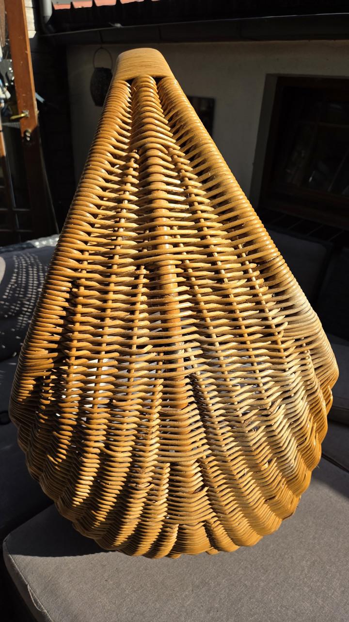Vintage Wieg Rotan met Matras en Onderstel
