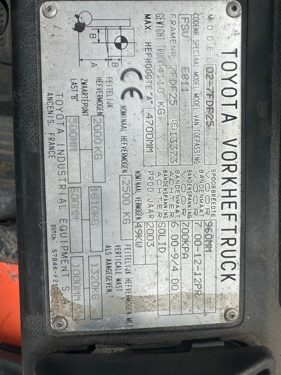 Toyota 02-7fdf 25 heftruck