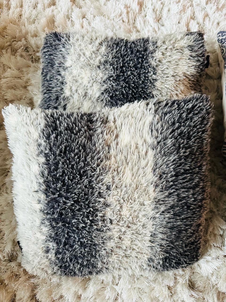 Sierkussens grijs/blauw/zalmroze