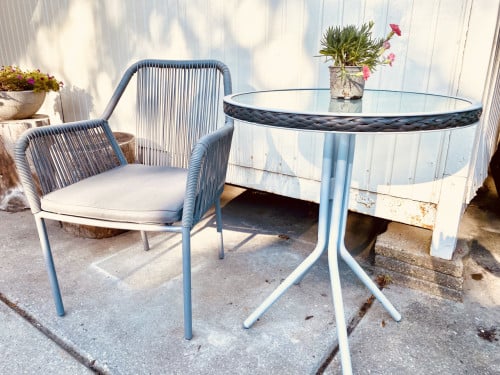 Tuinstoel + Tafel Grijs ZGAN