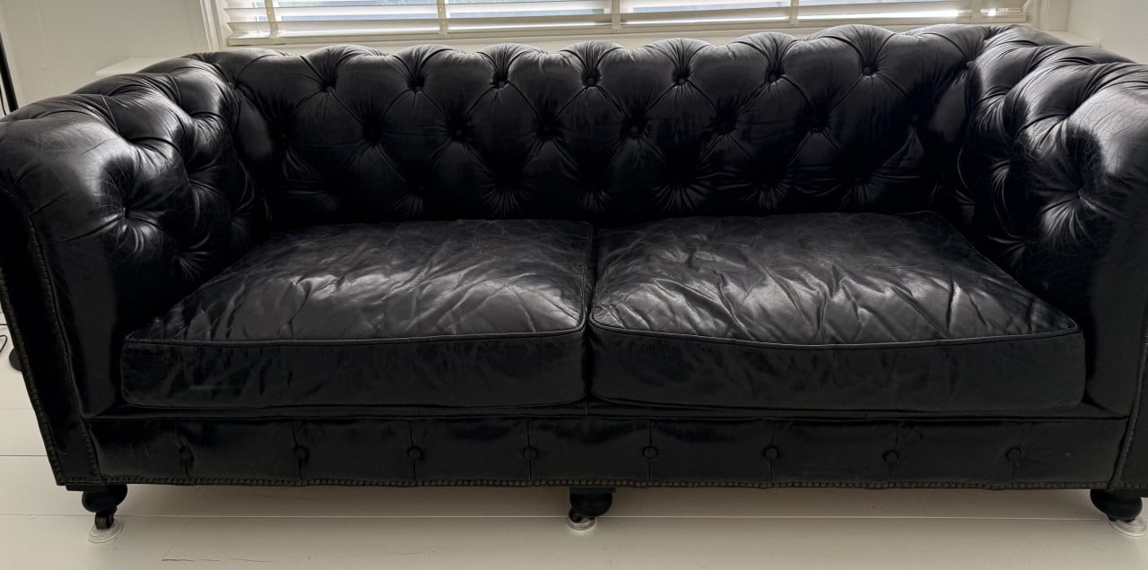 Lifestyle 3 zits leren bank, Chesterfield look