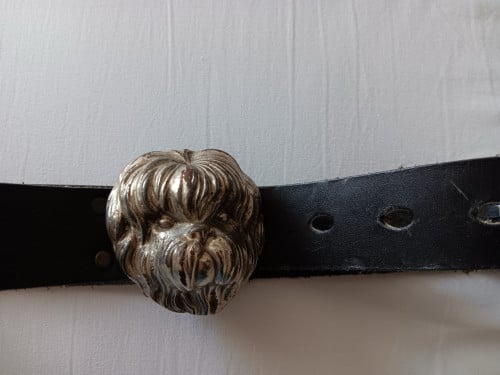 KINDERRIEM met HONDENKOP (als gesp)