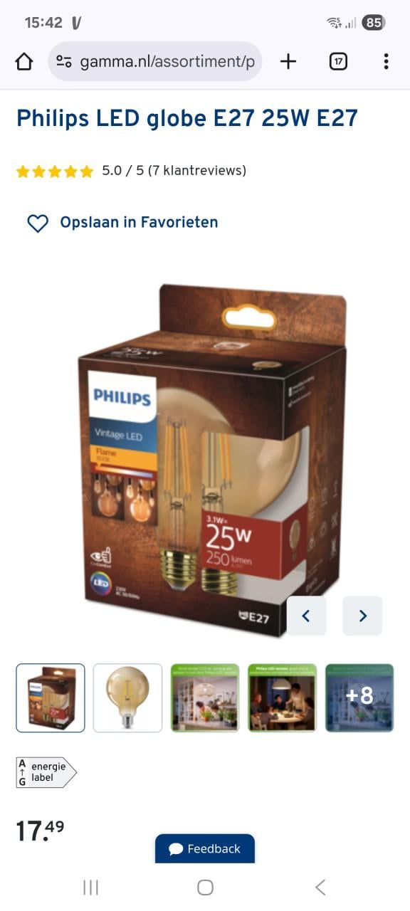 Philips led vintage lamp