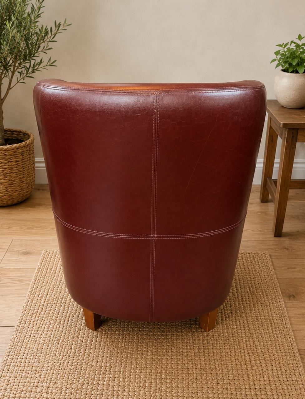 Leren fauteuil in een cognacbruine/bruin kleur