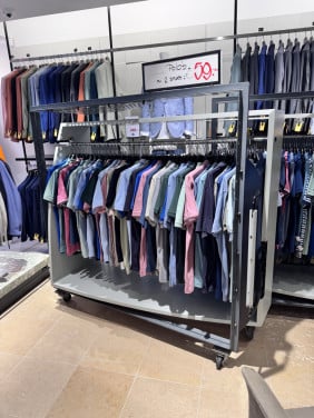 4 x Kleding kar van staal met hout