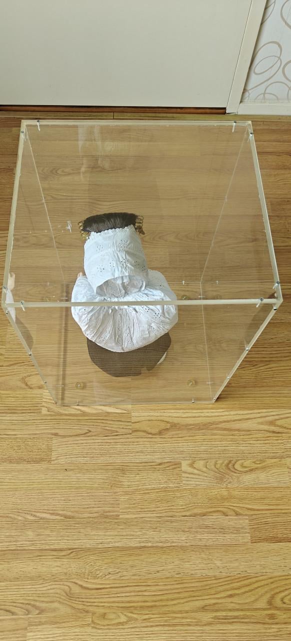 Te Koop Walcherse Klederdracht pop (en stof vrije kast van plexiglas)