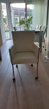 6 leren eetkamerstoelen te koop