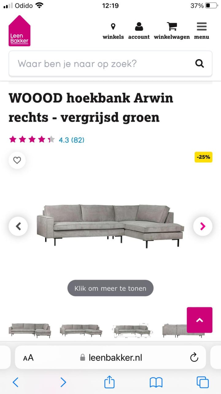 Woood hoekbank Arwin