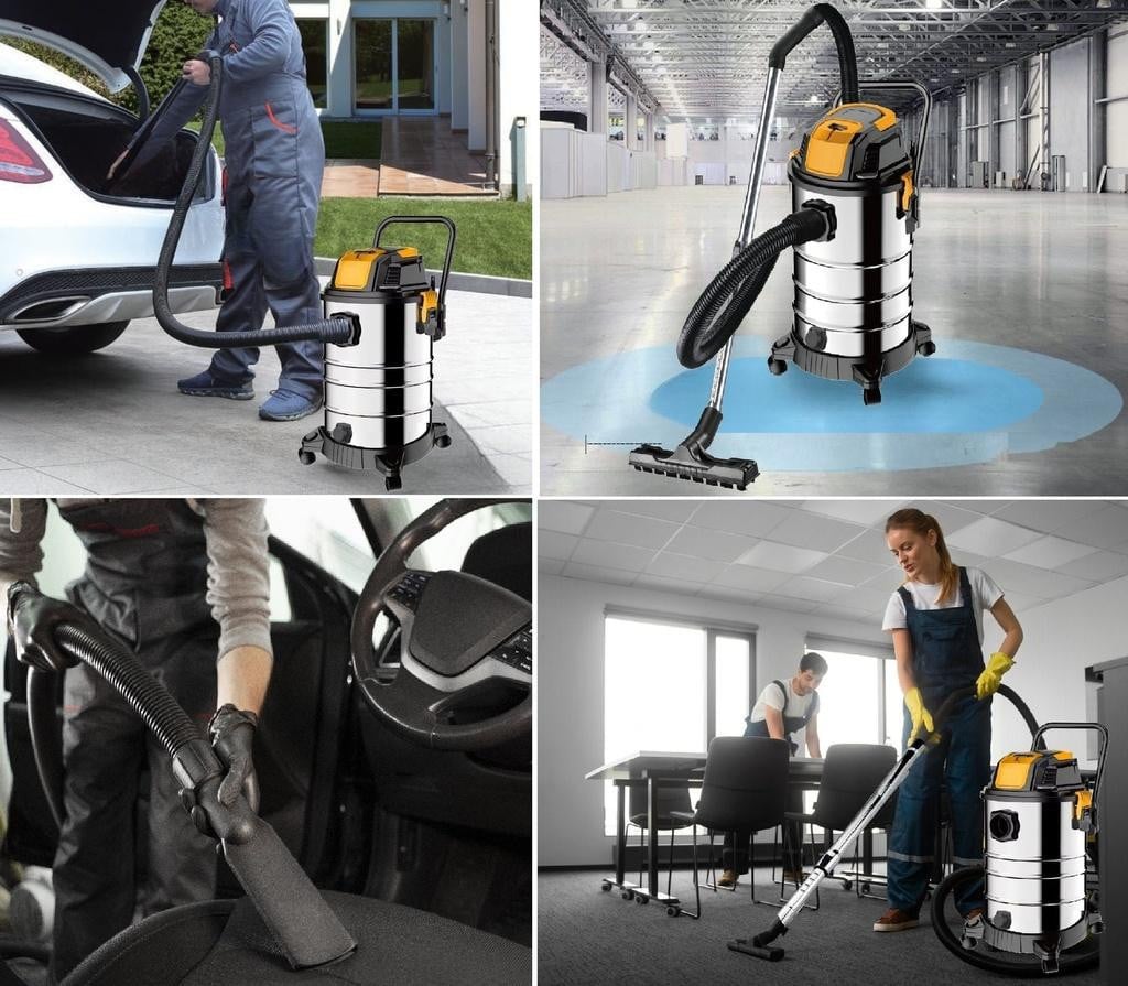 Industriële Nat- en Droogzuiger – 1500Watt – 30L Capaciteit