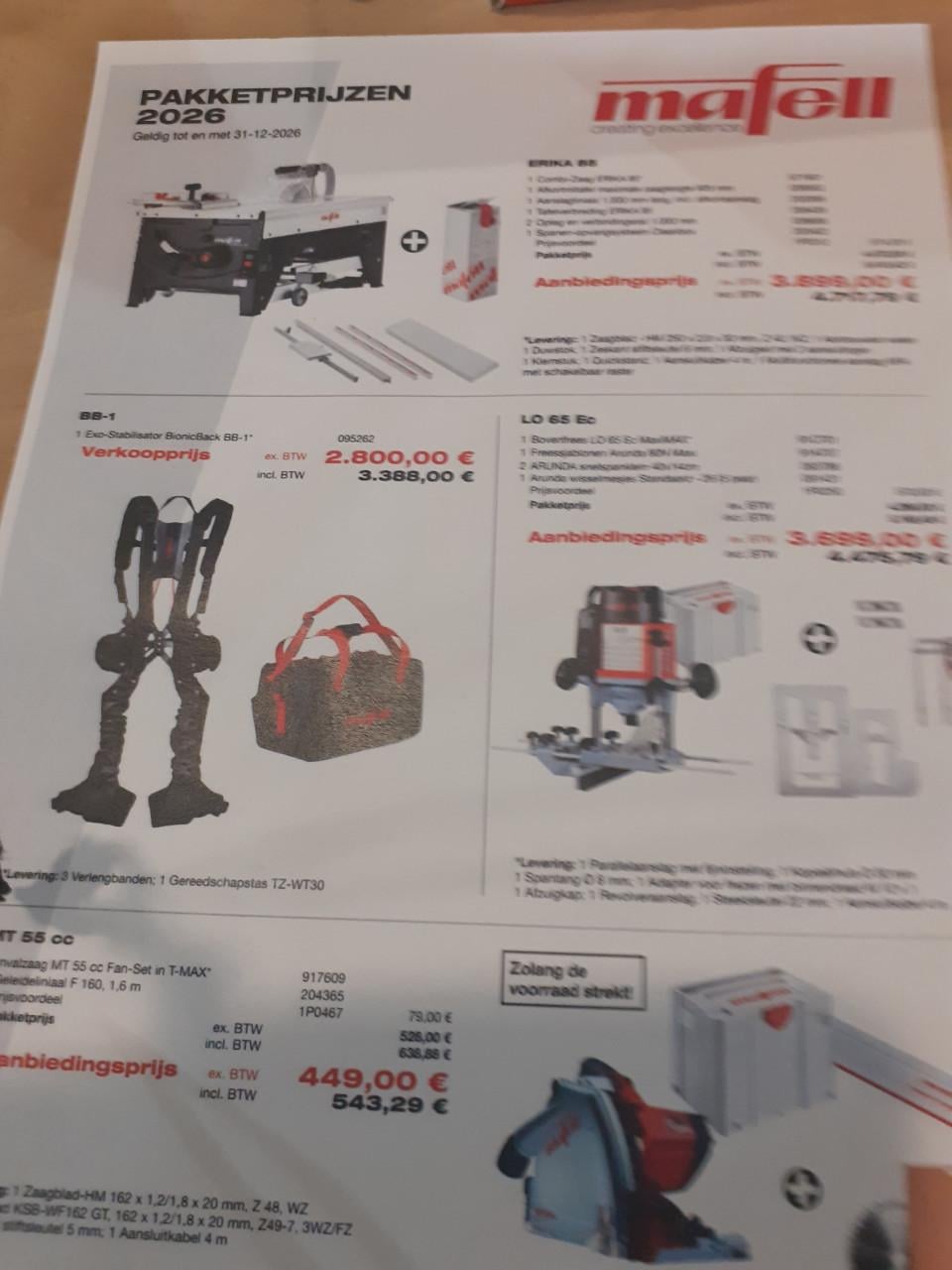 HHZB, MAFELL dealer v zeeland, AANBIEDINGEN