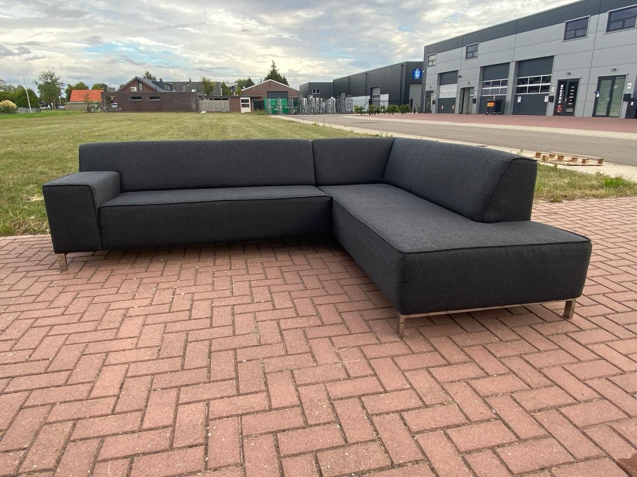 GRATIS LEVERING HEEL NL Montel Donkergrijs Stoffen Hoekbank