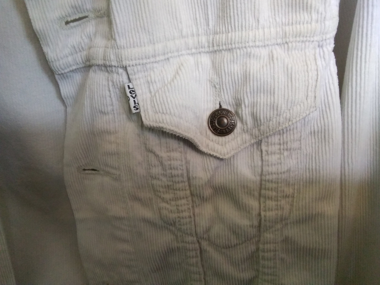 Levi's wit geribd spijkerjasje