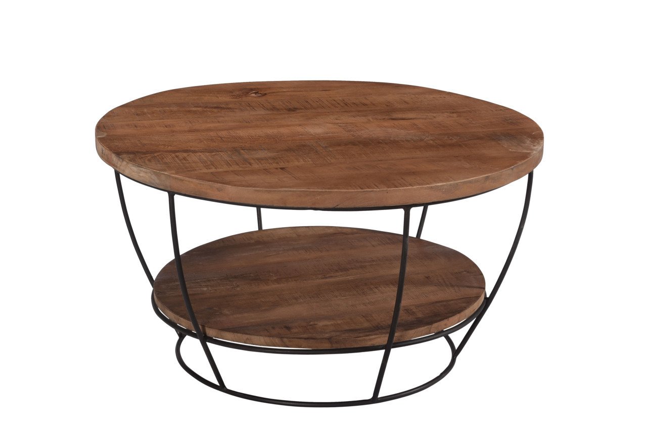 RONDE SALONTAFEL MET ONDERBOORD