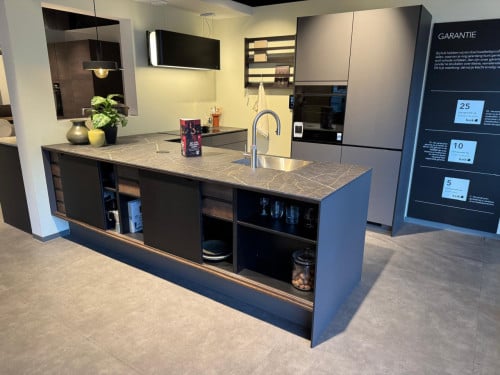 HOEKKEUKEN KVIK PRATO DARK GREY met X module