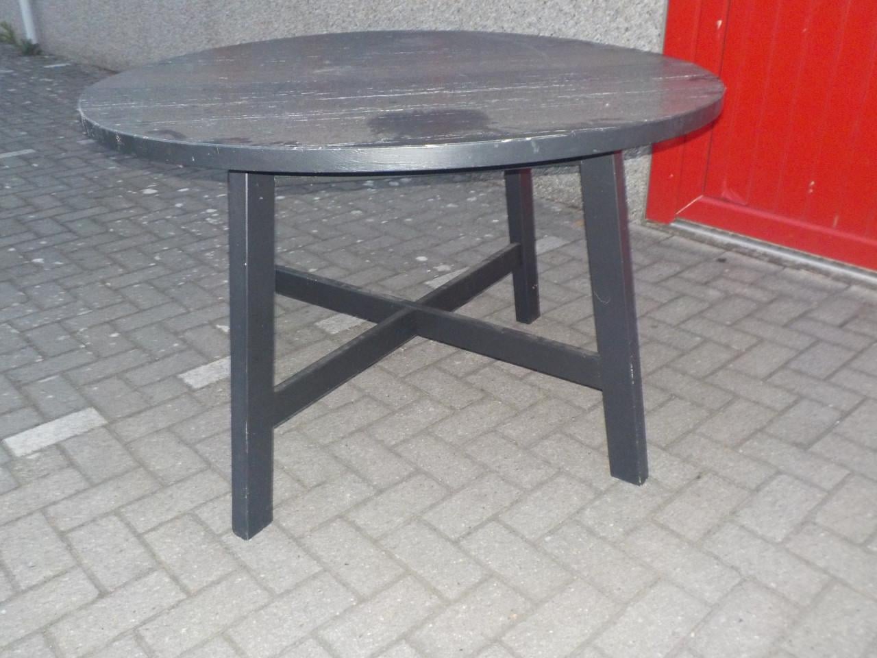 Ronde zwarte eettafel diameter 120 cm in goede staat
