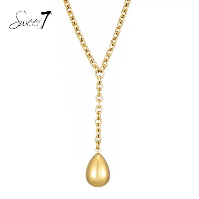 Halsketting elegante V-vorm met goudkleurige hanger