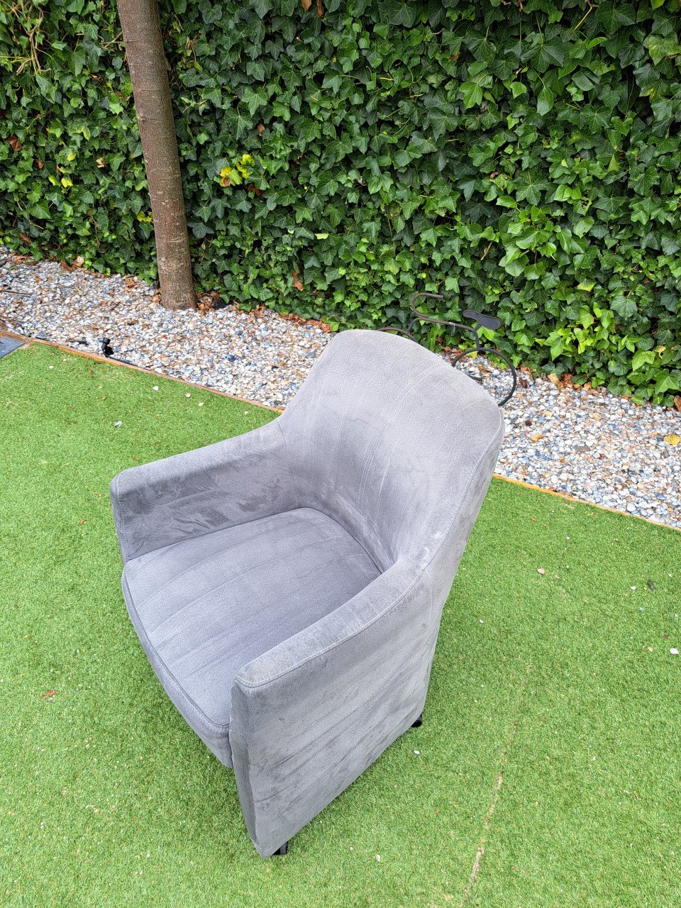 Set van 4 stoffen eetkamerstoelen