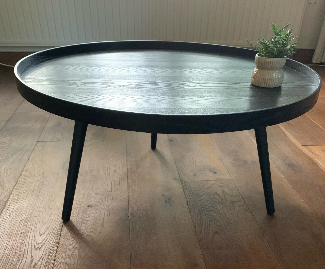 Salontafel Woood zwart rond