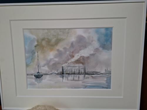 Aquarel pollutie kanaalzone