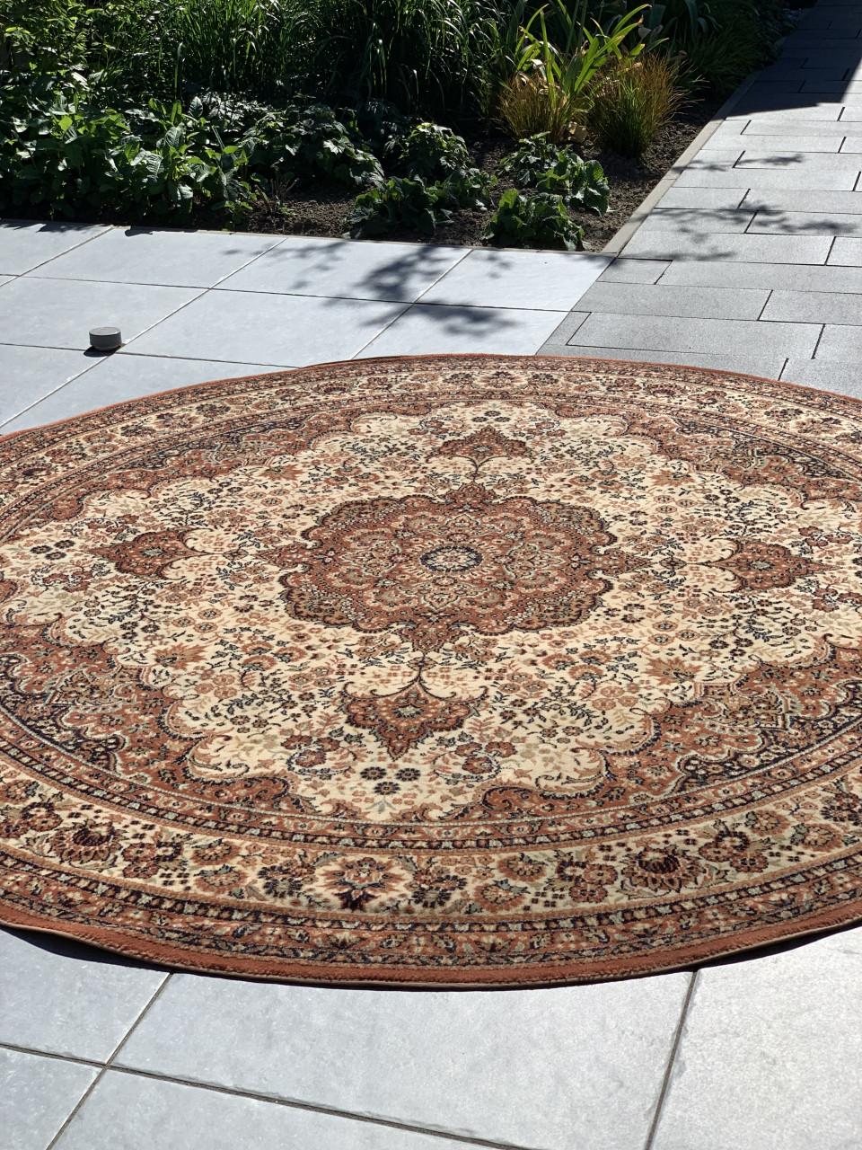 🤎✨Schitterend Sfeervol Rond Vintage Vloerkleed in NIEUWSTAAT🤎✨
