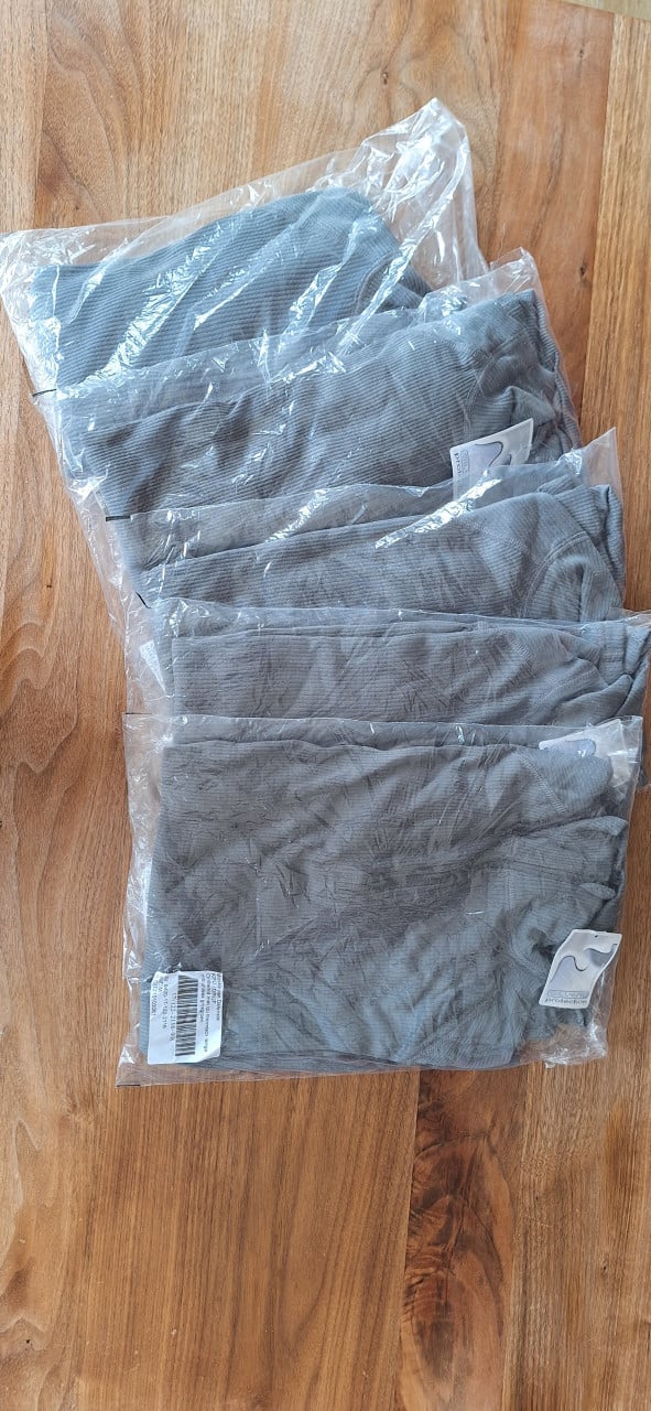 5 stuks Thermowave thermohemd met colletjeen rits grijsgroen Unisex Maat M