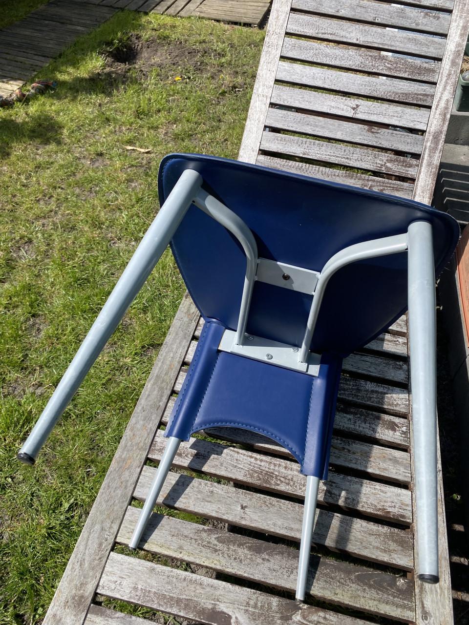 6x lederen eetkamer stoelen