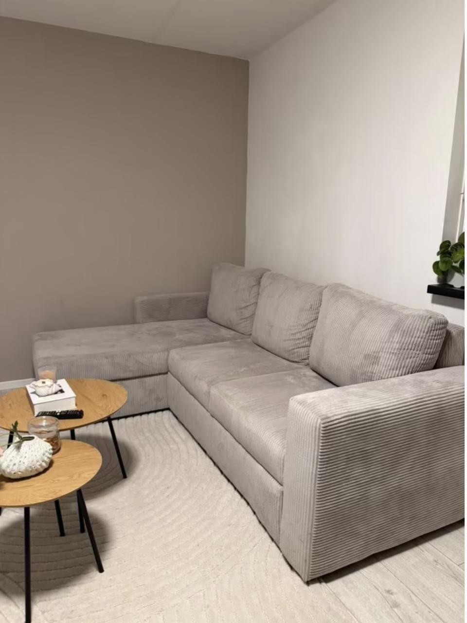 Hoekbank Ribstof zo goed als nieuw met garantie