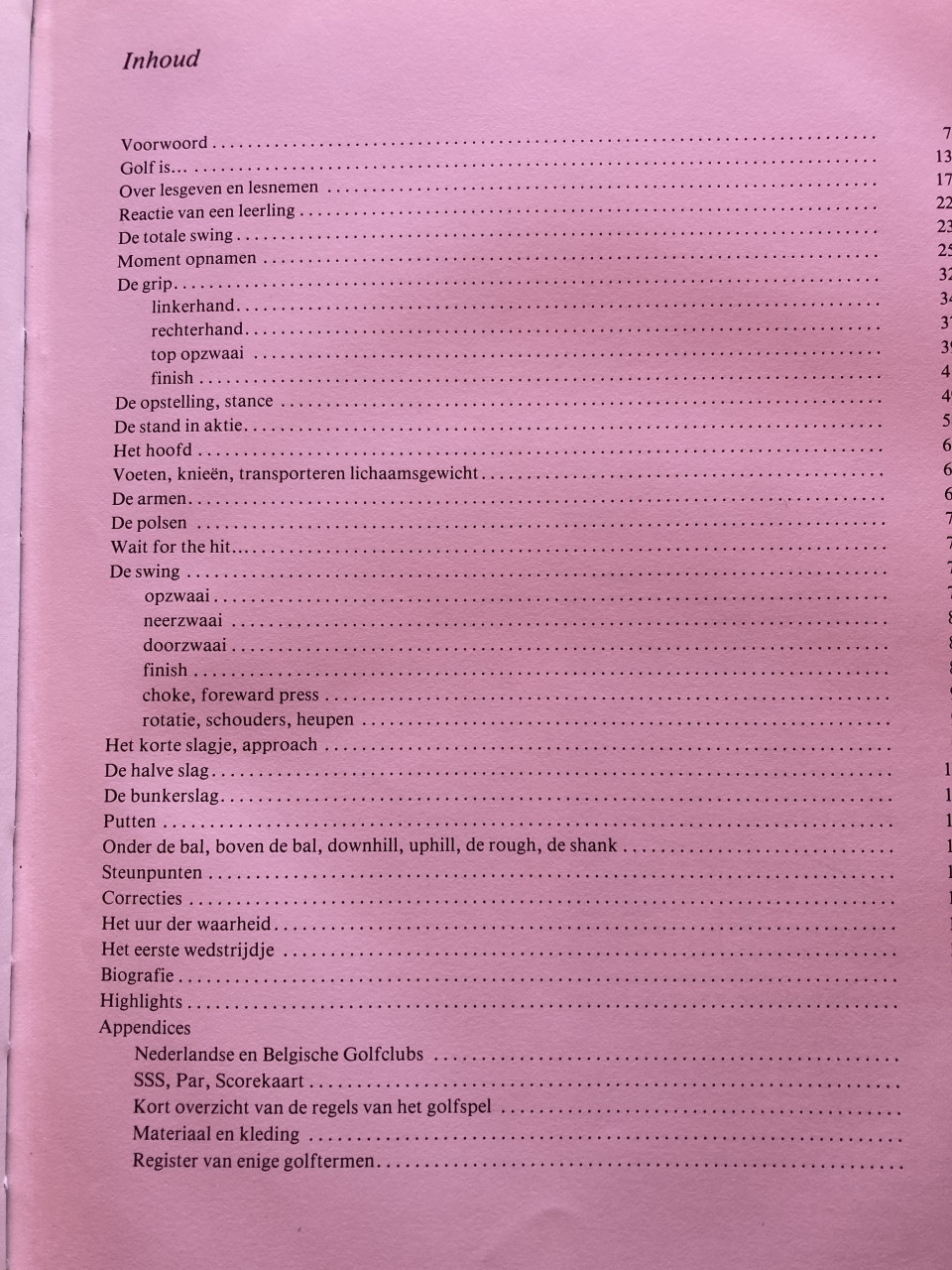 Golf instruktie boek en boekjes
