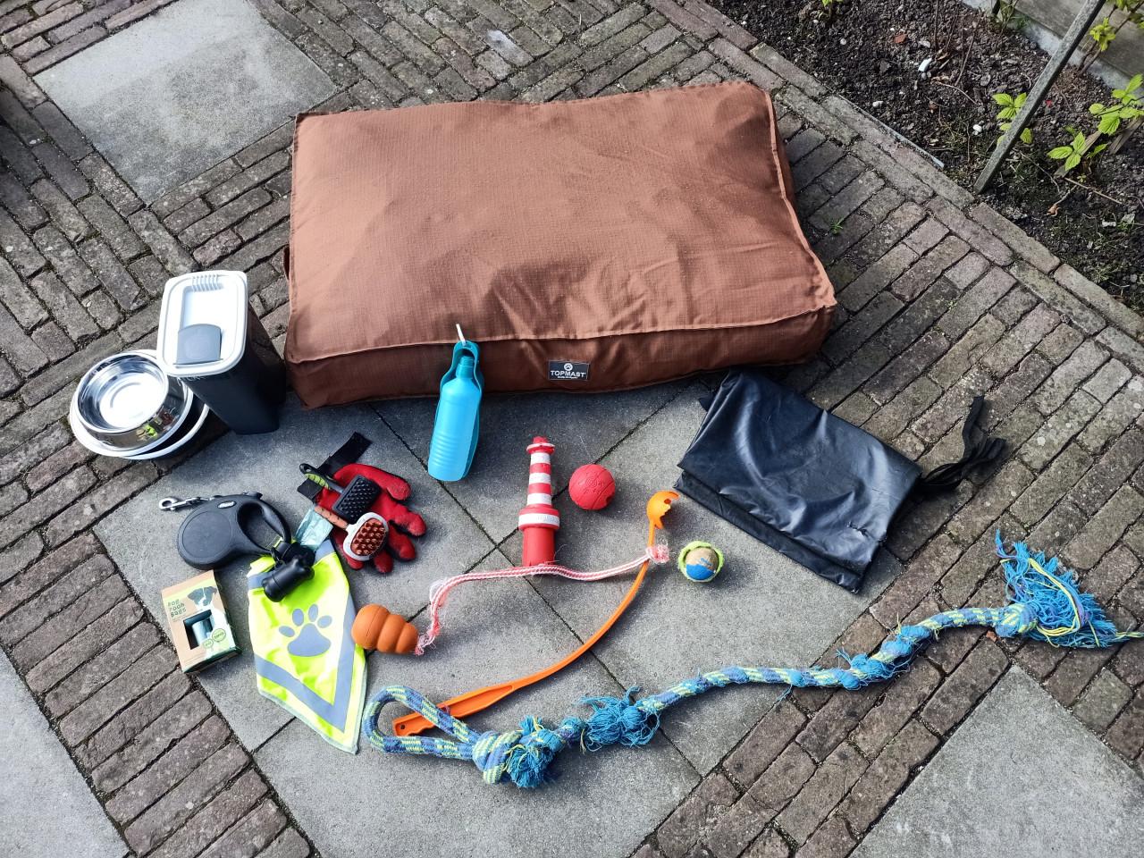 Kussen en andere spullen voor een hond