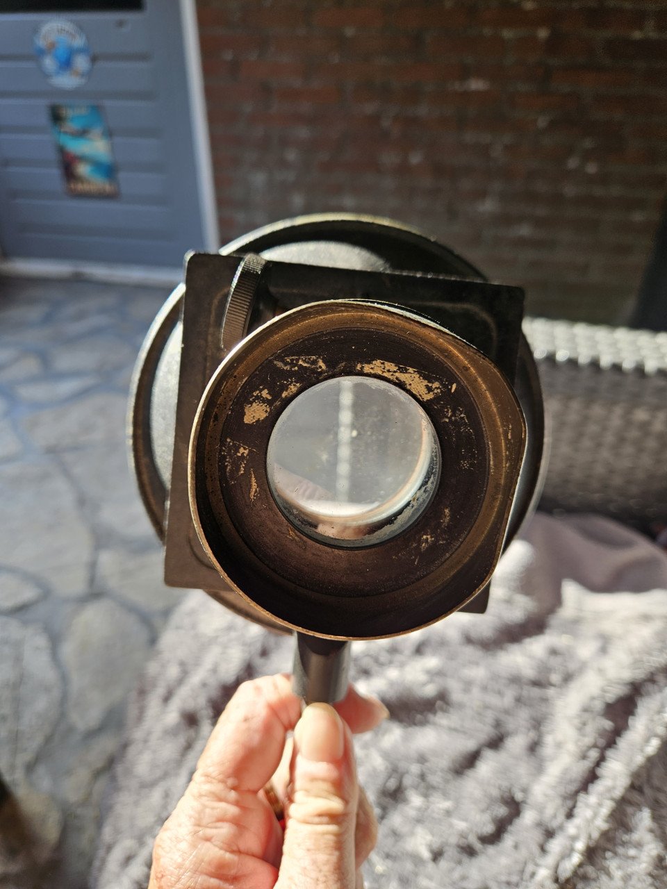 Mooie antieke foto lens ca 1900, glazen zijn nog helder....