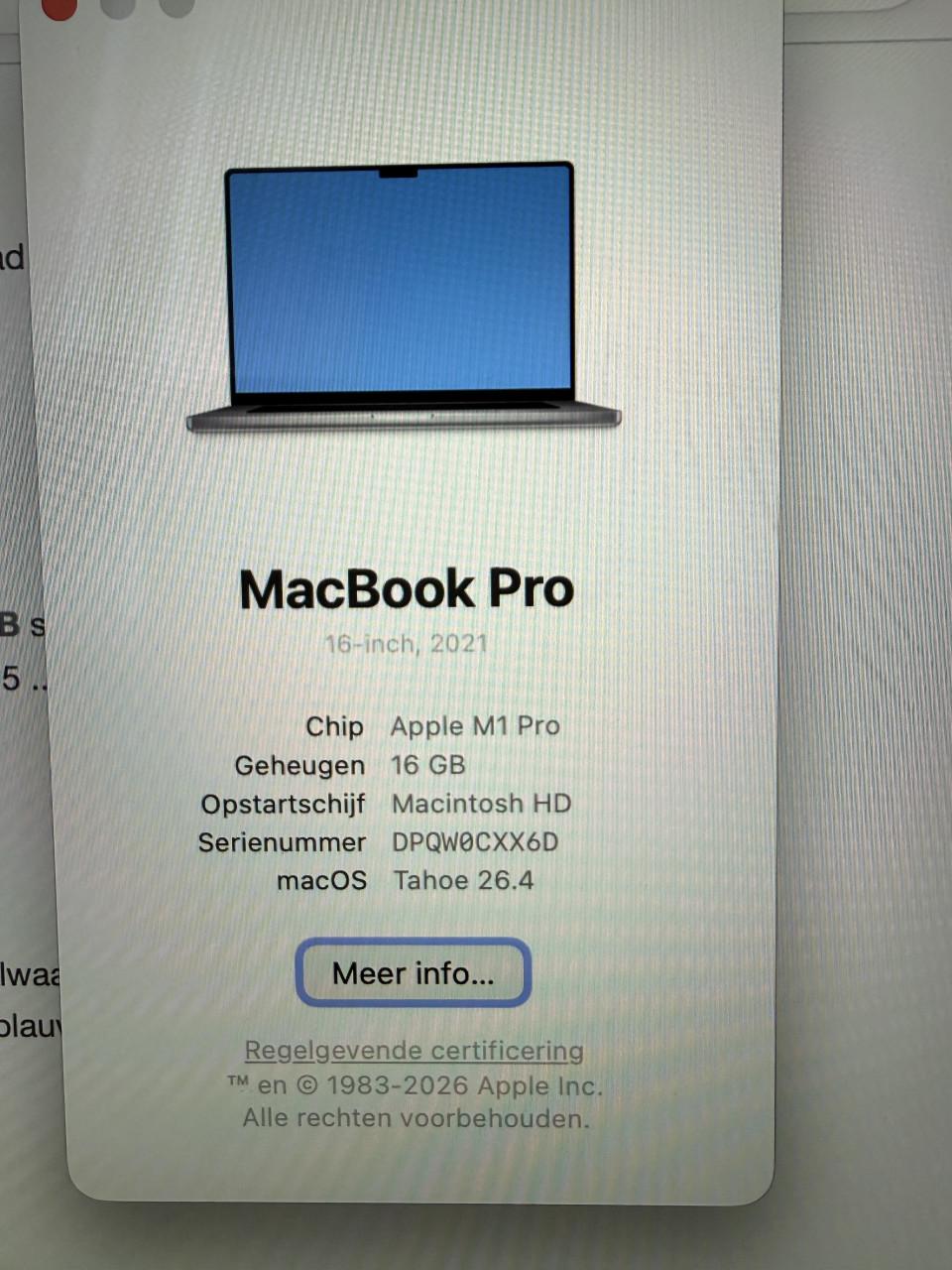 Macbook Pro 16” 16gb 512gb SSD