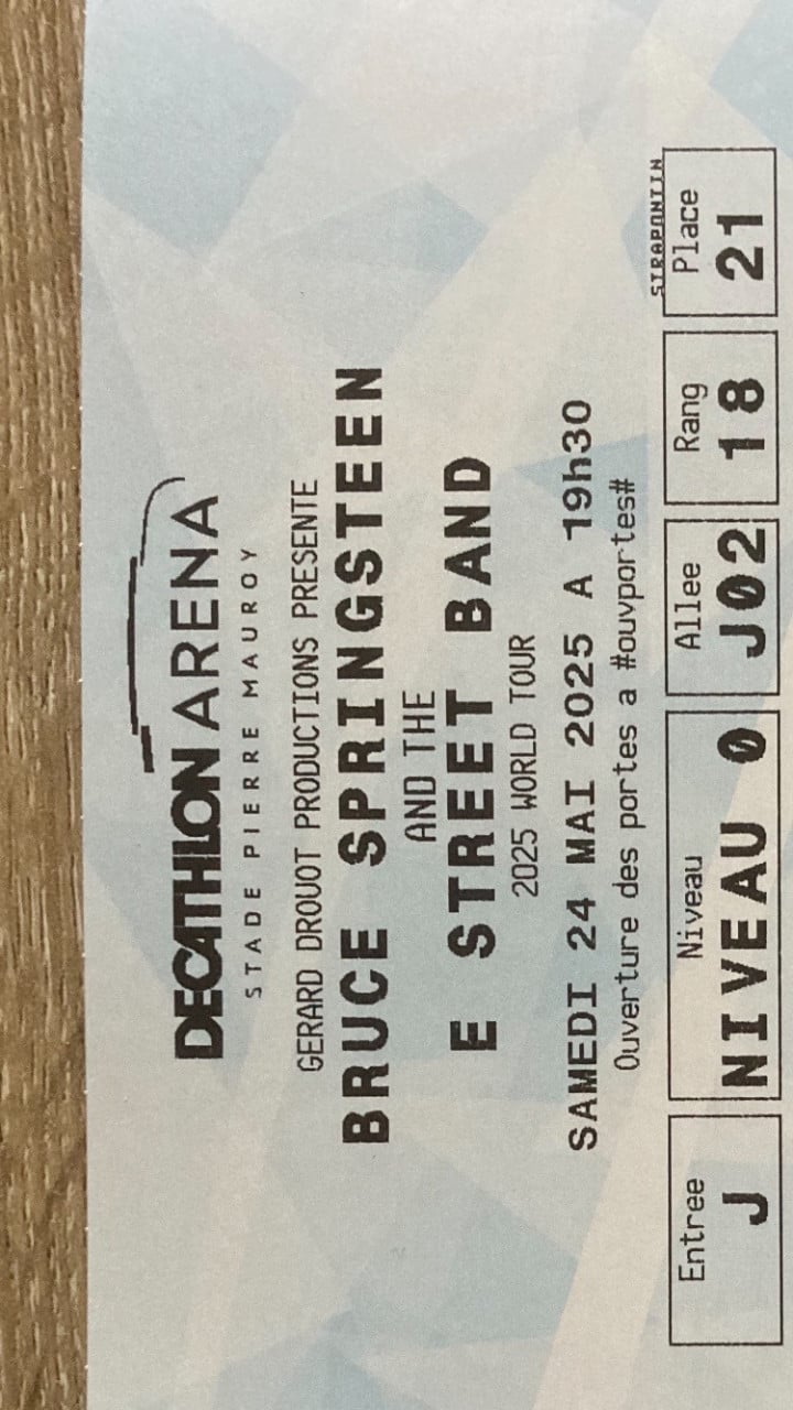 Tickets Bruce Springsteen 24/5 in Lille