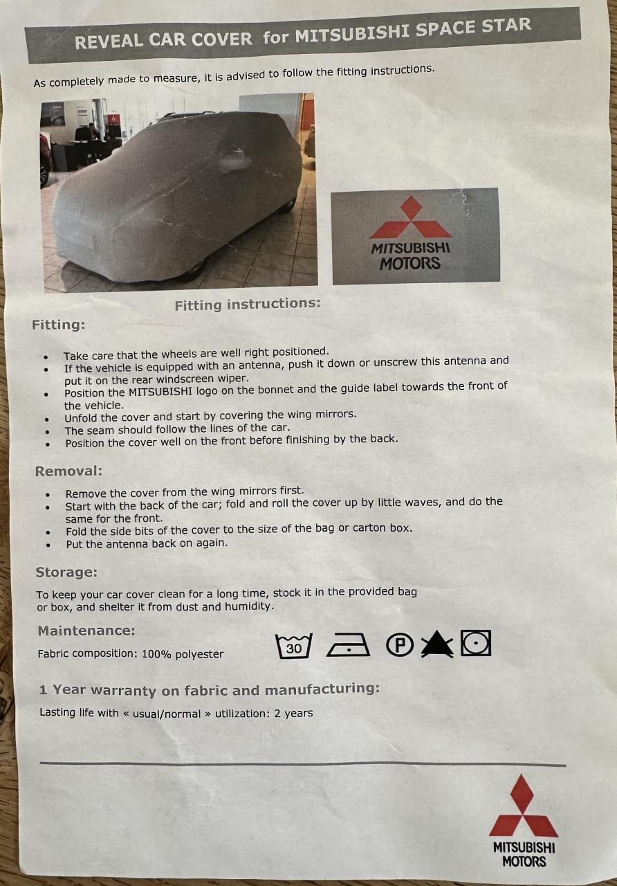 Autohoes voor Mitsubishi Space Star